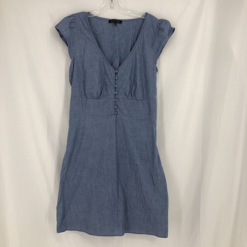 Banana Republic Dress Womens Size 12T Blue Chambray Denim Short Sleeve A Line